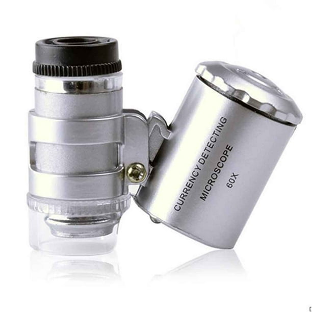 60x Mini Pocket Jewelry Magnifier Glass Microscope Loupes UV LED Light Tool 60x Mini Pocket Jewelry Magnifier Glass Microscope Loupes UV LED Light Tool